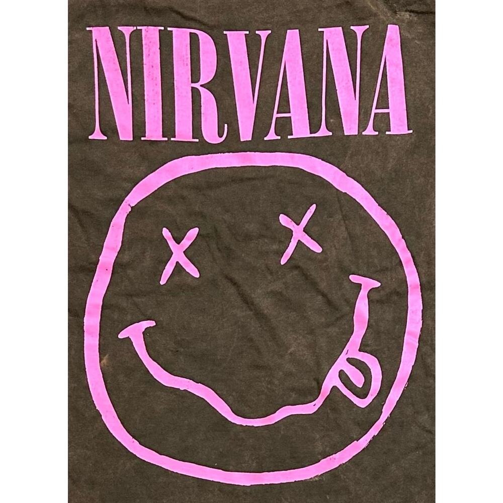 Nirvana T-Shirt Concert Tour In Utero Daze Smile Distressed Vintage Wash Tee - Picture 4 of 4
